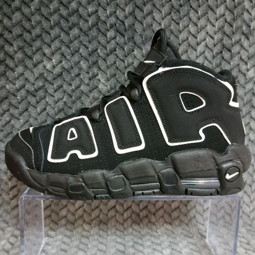 Nike Air More Uptempo GS Black White Black Youth Basketball Shoes Size 5.5Y